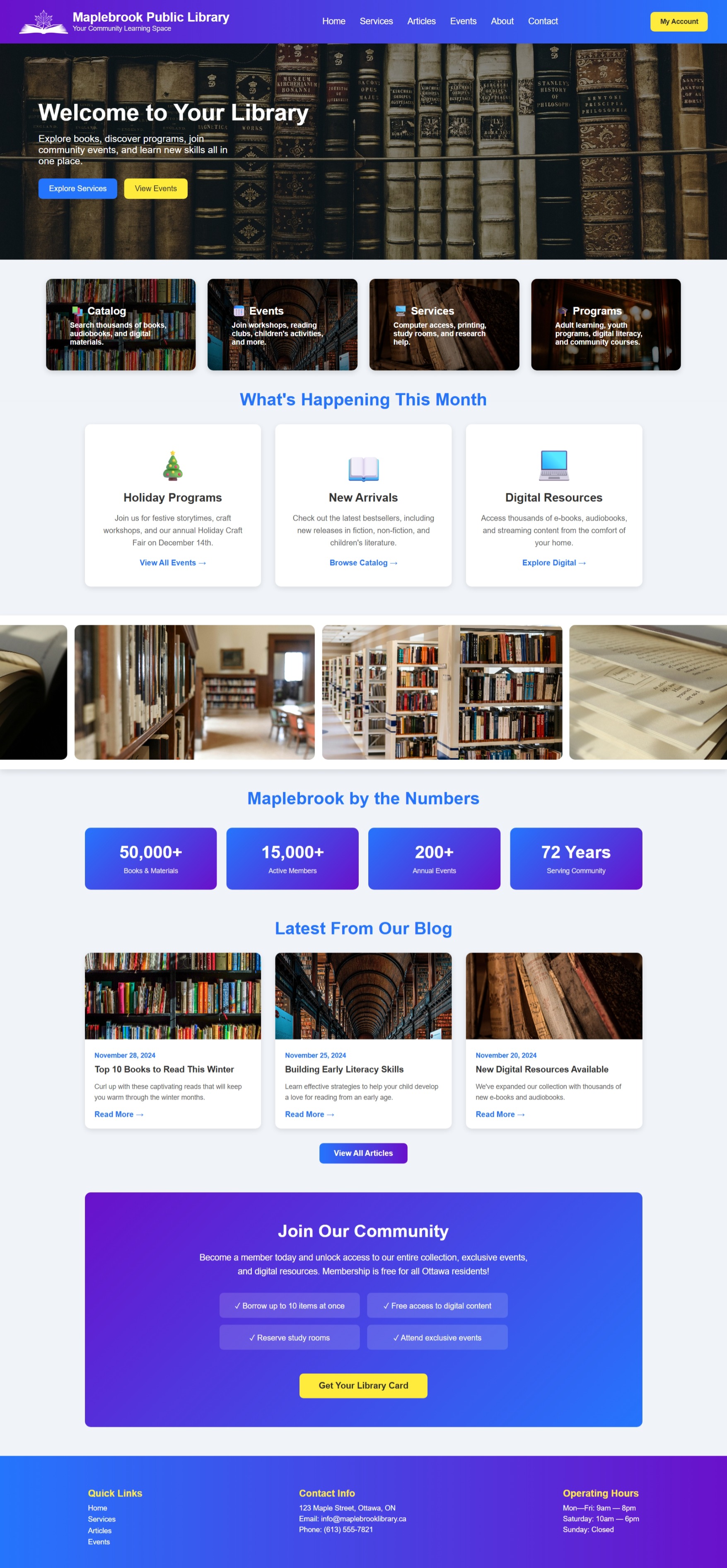 Homepage final design