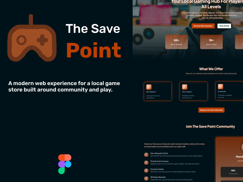Save Point game store website preview
